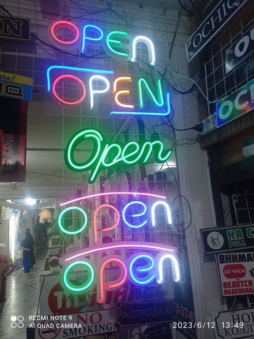 Tablichka OPEN (Narujnaya reklama) Открыто Welcome Вывеска