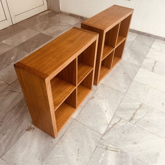 Комплект 2 дървени етажерки 70x70 – модерна визия и здравина