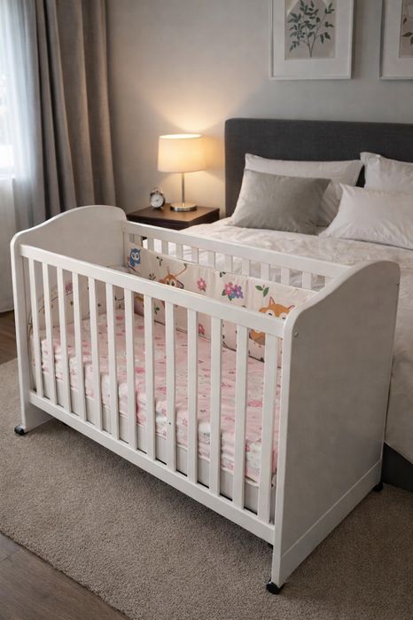 Patut bebe cu saltea si lada depozitare