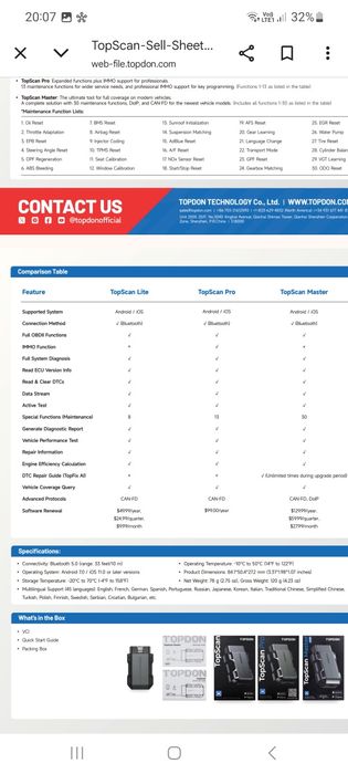 TopScan Master  Diagnoza obd auto top don