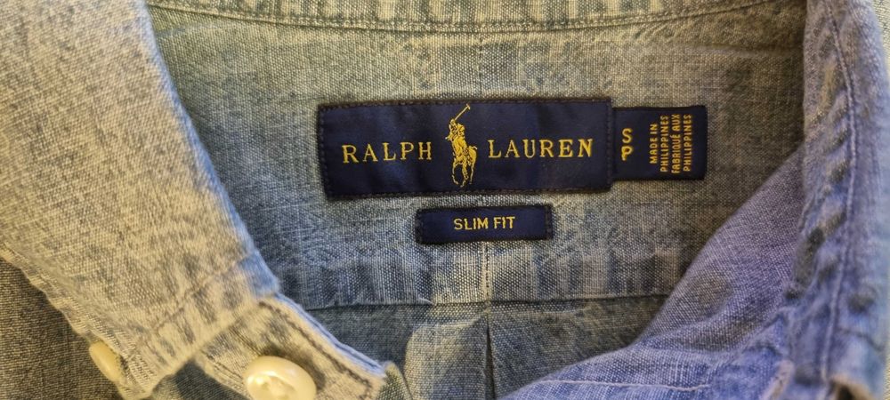 Camasa denim Polo Ralph Lauren barbati, marimea M slim fit