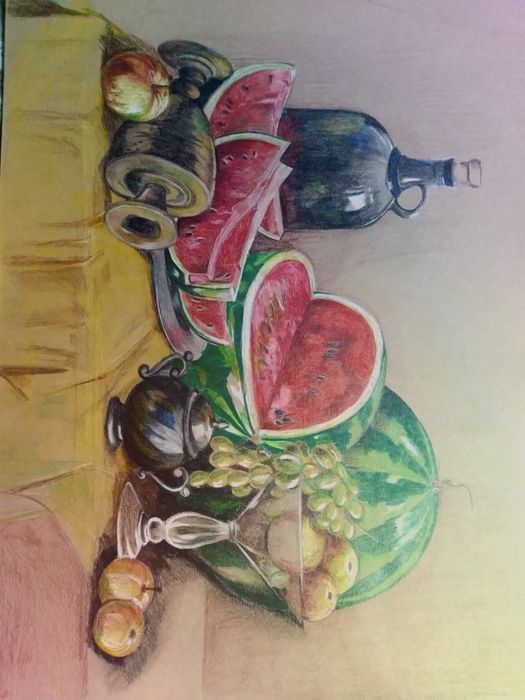 Натюрморт с цветными карандашами