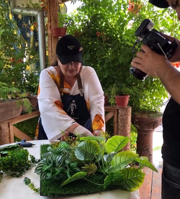 Вертикальное озеленение  растениями и мхом