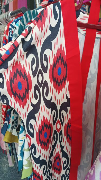 Абая Национальный Халат с рисунком Икат