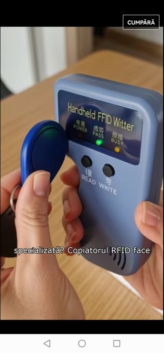 Copiator cartela acces rotunda rfid scara bloc interfon cu 3 chei goale