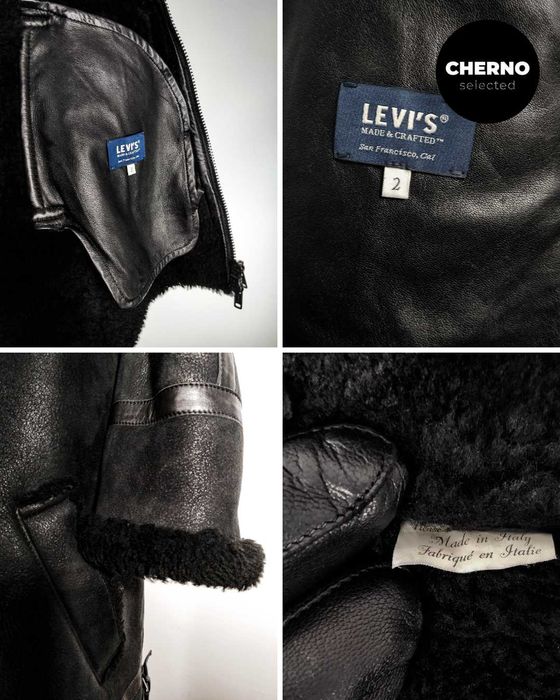 Мъжко бомбър яке от естествена агнешка кожа LEVI'S MADE & CRAFTED M•L