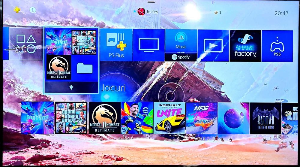 25 Jocuri+PS4 SLIM, 1 Manetă, Fortnite, GTA V, Need for Speed Heat, Mortal Kombat 11