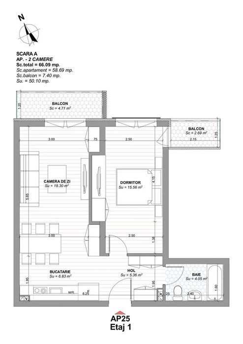 Apartamente noi de vanzare cu 2 camere ,ultracentral!