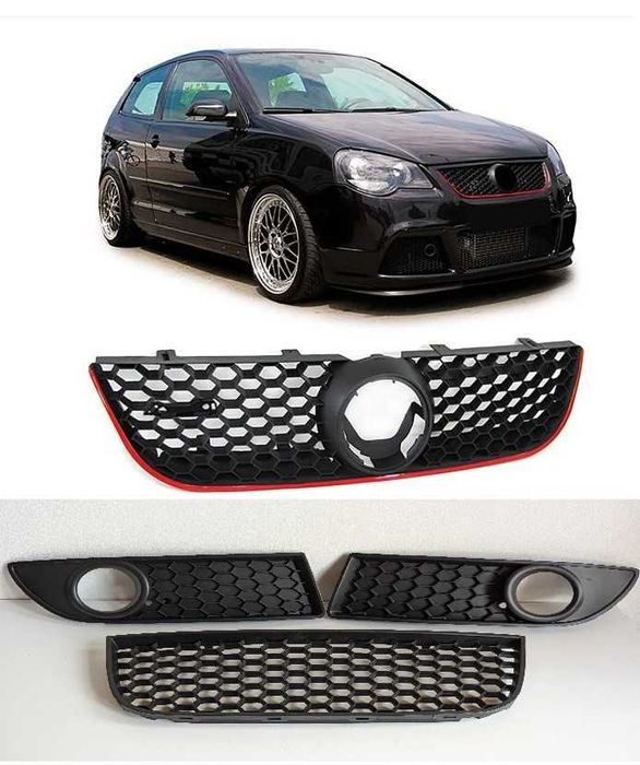 решетки комплект Поло 9Н3 Предна Решетка + в броня VW GTI POLO 9N3