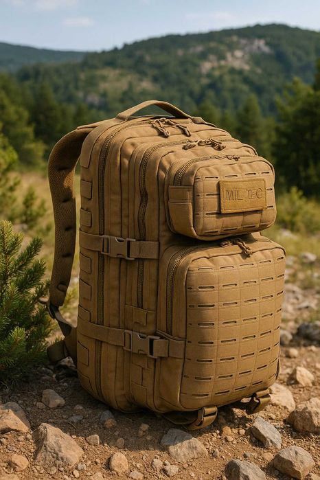 Rucsac Militar Mil-Tec Laser Cut 36L Coyote Ghiozdan Armata Camping