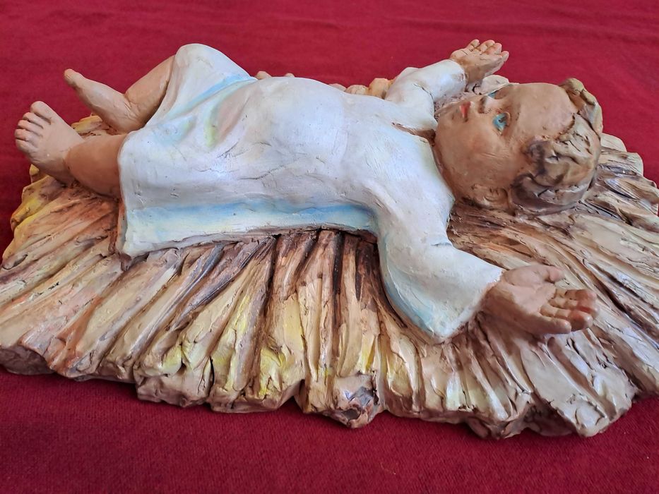 Pruncul Isus bazorelief statueta din teracota 47/37 cm