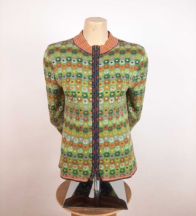 Ivko Jacquard Zip Cardigan- Оригинална дамска жилетка с цип р-р 40 / L