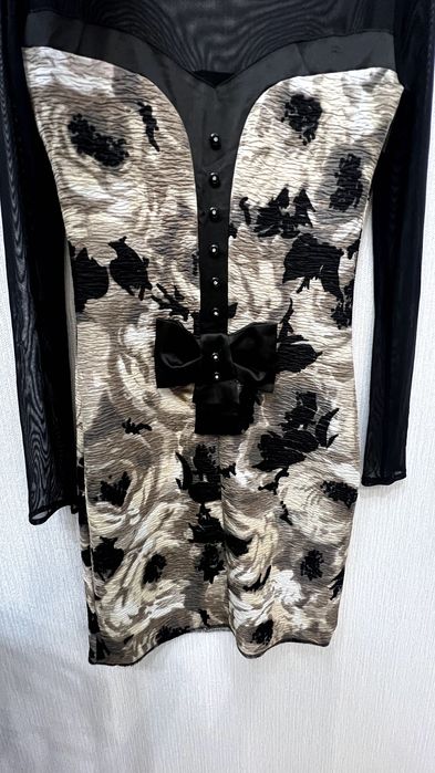 Платье вечернее с атласным бантиком