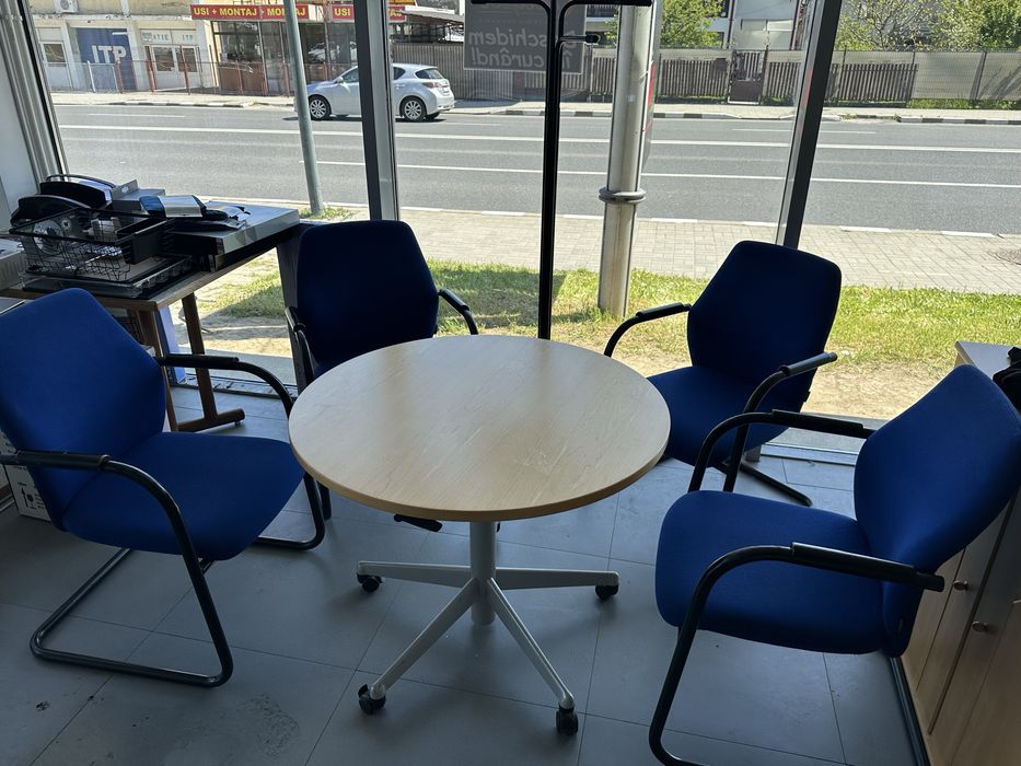 Set Mobilier Birou/Ședințe (Masă Reglabilă pe Înălțime + 4 Scaune) – Import Germania