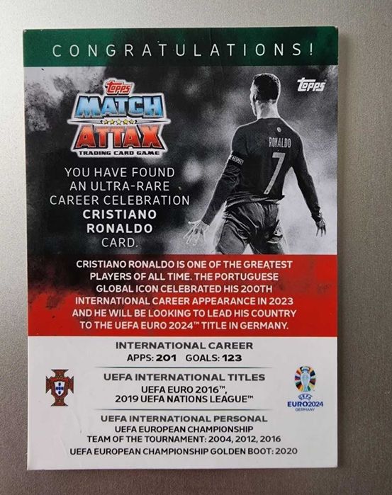 THE SIUU CARD Career Celebration Cristiano  Ronaldo