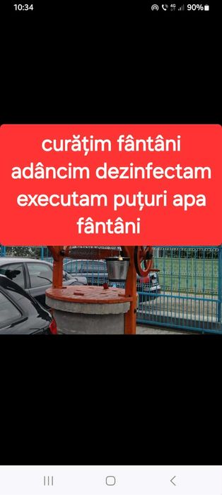 Fantanar puțuri fântâni curățim adâncim dezinfectam