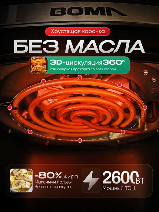 Аэрогриль BOMA BM-793 "super narx" 12 L Optom va Donaga / Aerogril 12L
