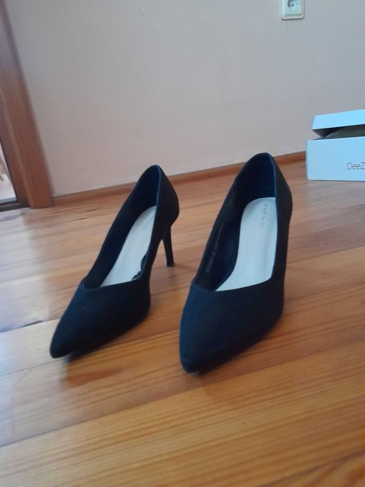 Черни велурени обувки Jenny Fairy 38 номер