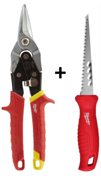 Комплект ножица за ламарина и трион за гипсокартон Milwaukee