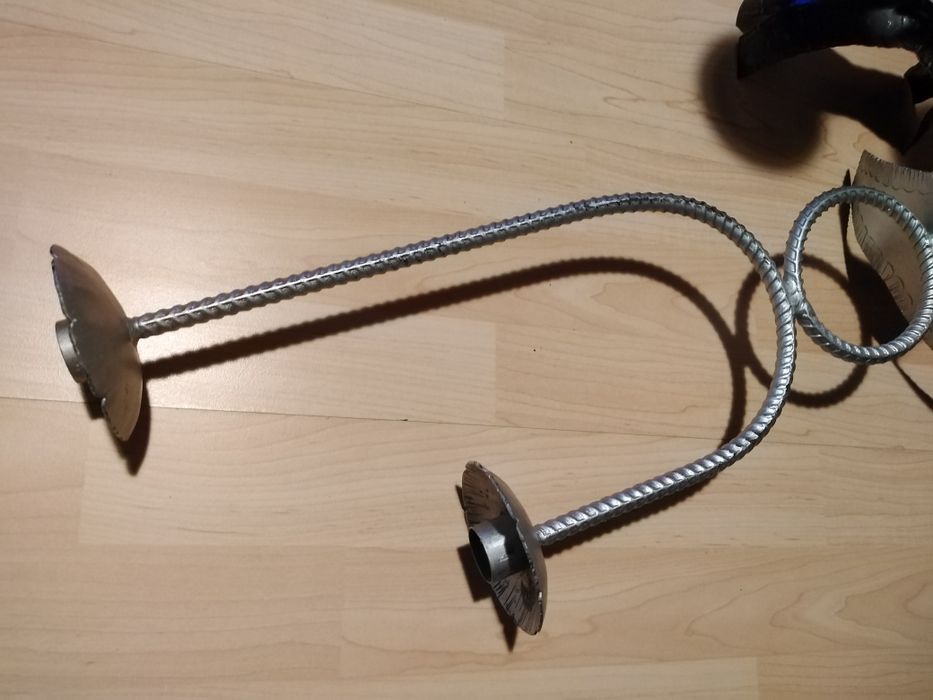 Стари метални свещници ръчна изработка/двоен и троен