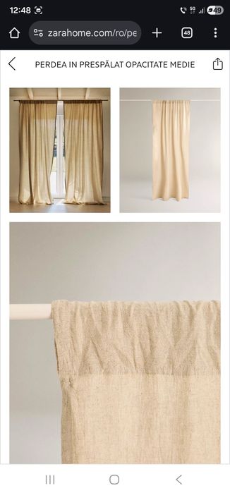 Zara Home draperii perdele in prespalat