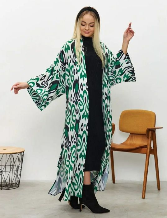 ADRAS Xalat в восточном стиле из хлопка с полиэстером. Халат-кимоно