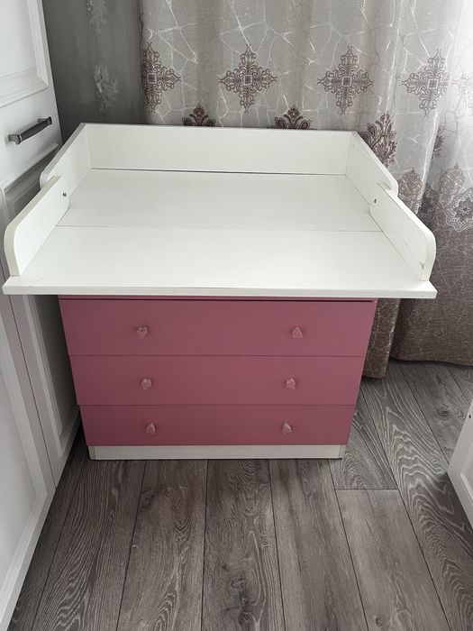 Детский комод розовый