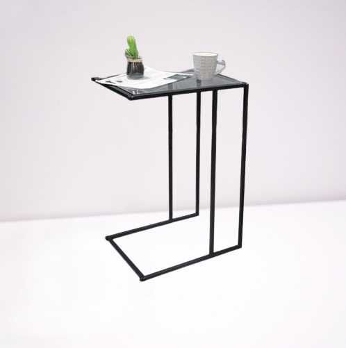 Маса с метална конструкция и стъклена плот, 40x30x59см