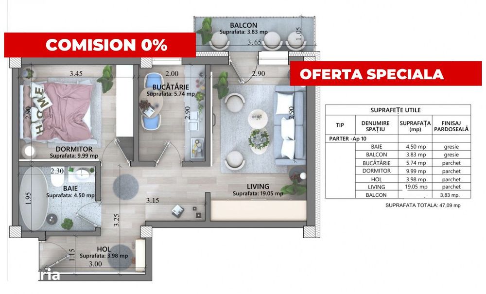 2 camere, Ultimele disponibilitati in cartier nou, Capat CUG - Lunca C