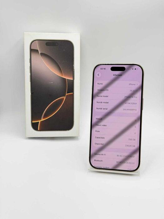 Amanet Lucky Gold VITAN / Iphone 16 PRO (SPATE FISURAT) / 256 GB 91% BAT 582 INC / Factura / Garantie #55725