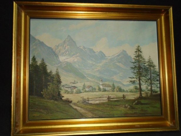 Ulei pe panza o lucrare deosebita de mari dimensiuni incadrata intr-o