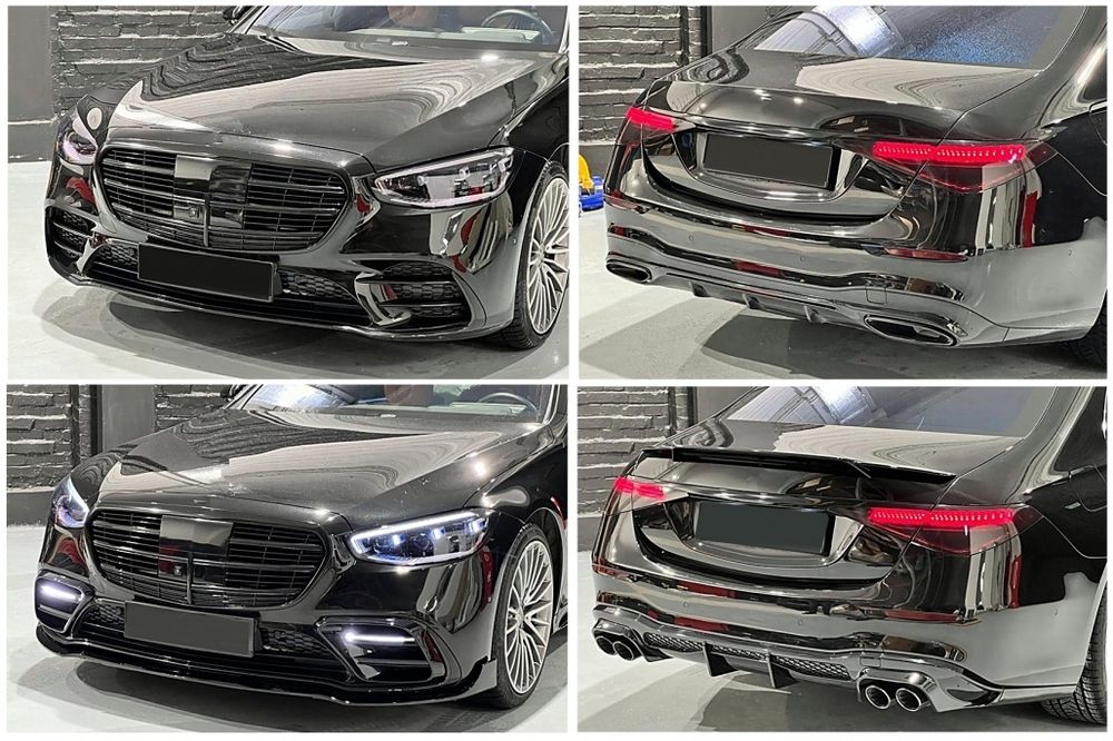 W223 Brabus пакет преден лип дифузьор накрайници спойлер LED