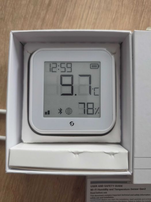 Shelly H&T Gen3 WiFi Alb Senzor Inteligent de Temperatură și Umiditate