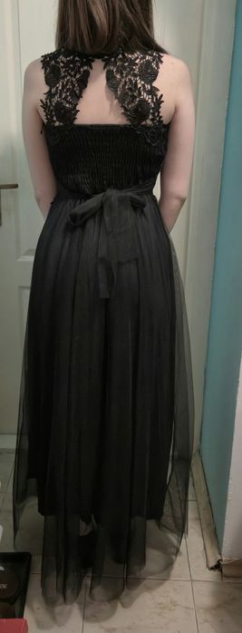 Официална дълга черна рокля