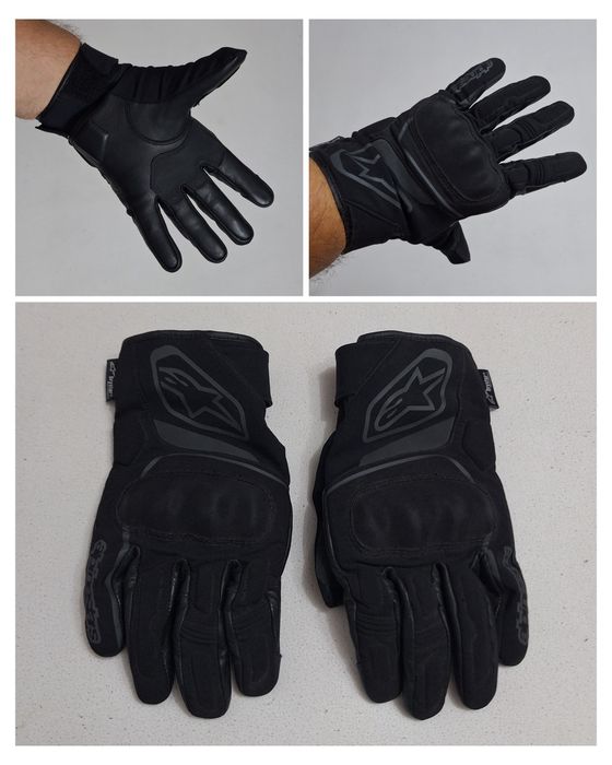 Manusi Alpinestars Syncro Drystar din piele naturală si carbon, cu protecții, negre, Marime XL pt. bărbați