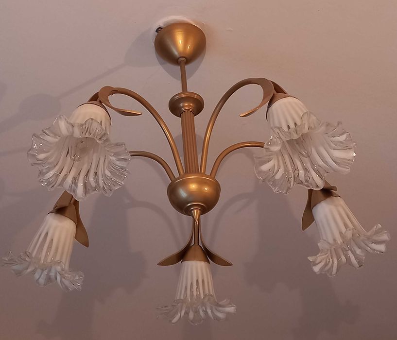 Люстра на пять рожков.