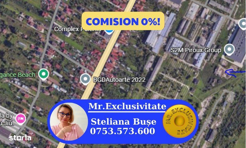 Vand Teren Intravilan cu Constructii Industriale, zona Rostramo