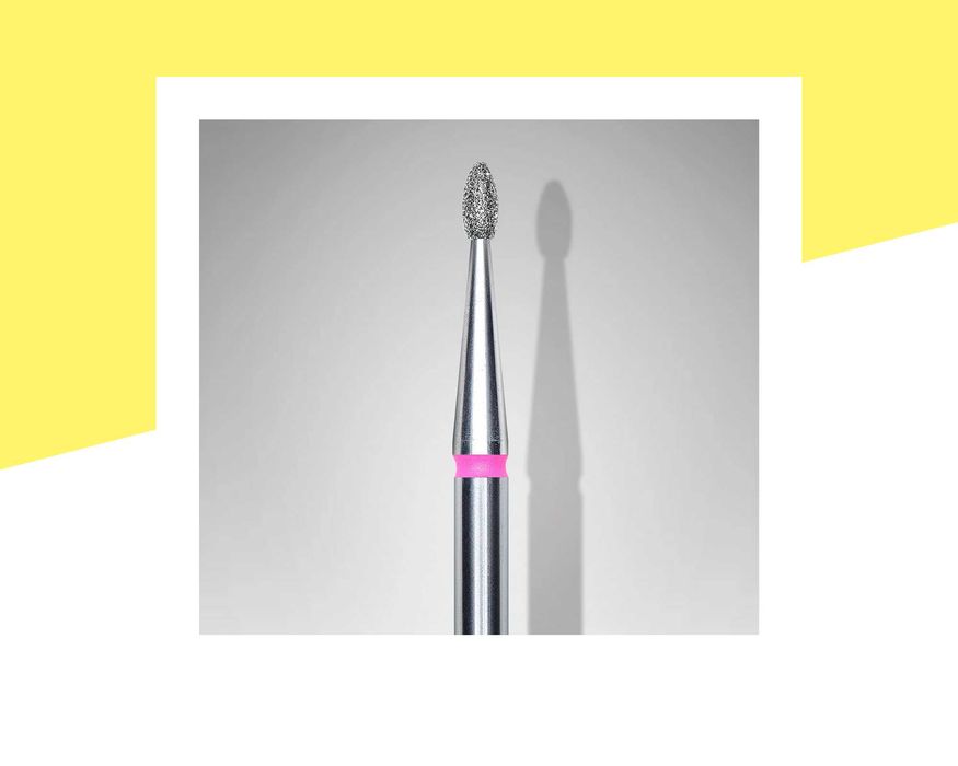 Диамантен накрайник заоблена пъпка 1.2мм/3мм, червена насечка Staleks