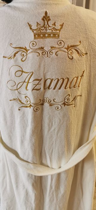 Халат махровый с надписью Azamat