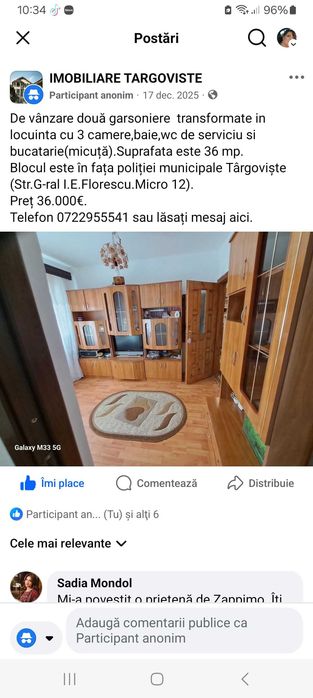 Garsonieră 3camere