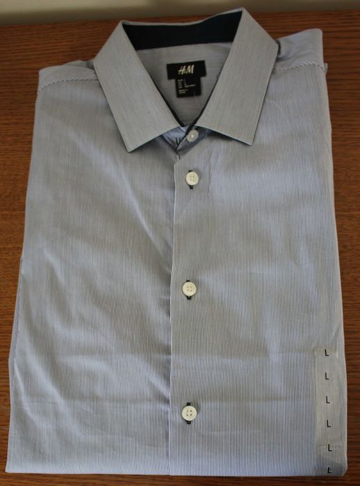 Camasa H&M, masura L, slim fit, noua, cu eticheta, bumbac