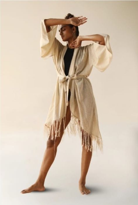 FARA raw silk kimono