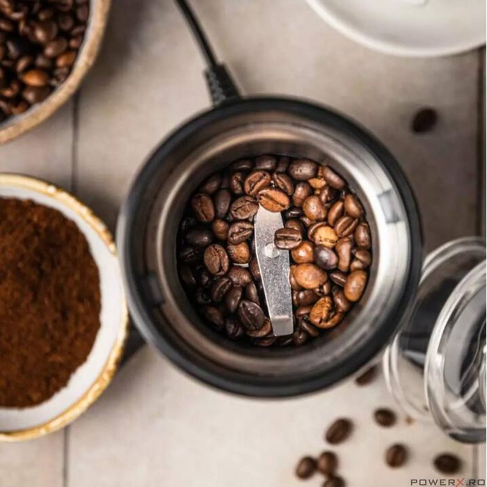 Rasnita electrica pentru cafea, 20 x 10.5 cm, 200W, neagra, Klausberg