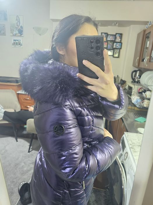 Зимно дълго яке в Лилаво