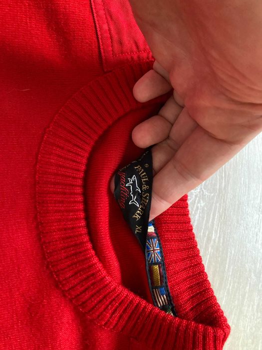 Paul & Shark мъжки червен пуловер вълна и акрил размер XL