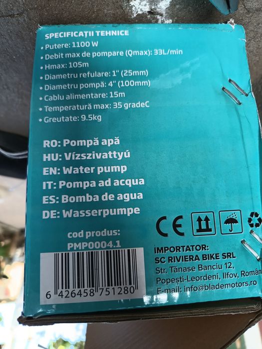 Pompă apă submersibilă