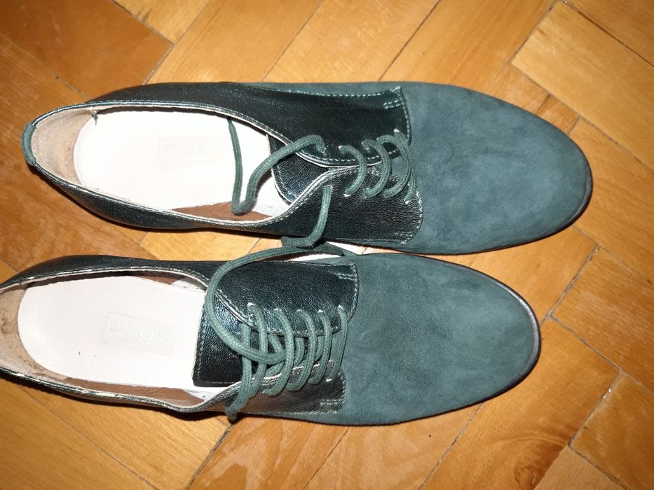 Pantofi verzi piele