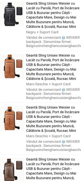 Rucsac WEIXIER+Suport card in 3 Modele