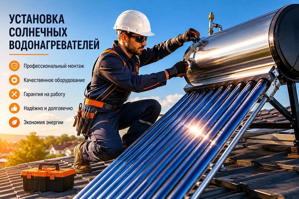 Куёш сув иситгичларни урнатиш хизмати