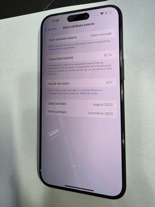 iPhone 15 Pro Max Black 256GB Liber de retea Stare IMPECABILA